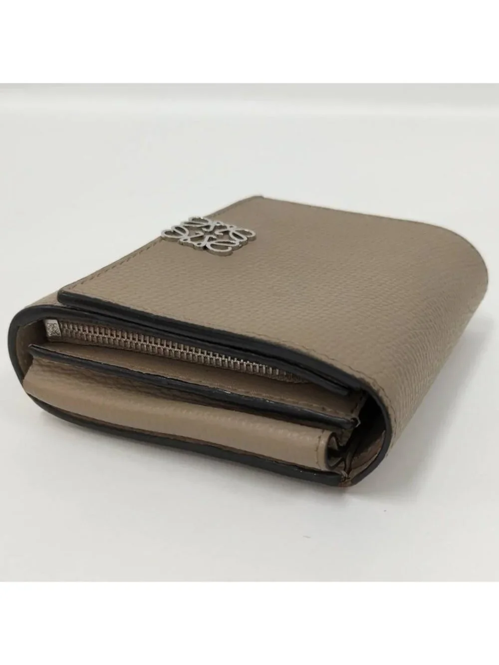 Loewe Compact Wallet Leather Beige